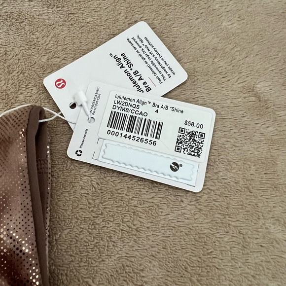 NWT Lululemon Align shiny print bra top size 4 - Picture 3 of 5